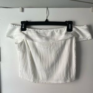 Rihoas The White Water Ripple Off-The-Shoulder Top